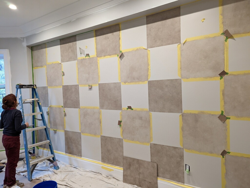 Elegant Checkerboard Wall Design